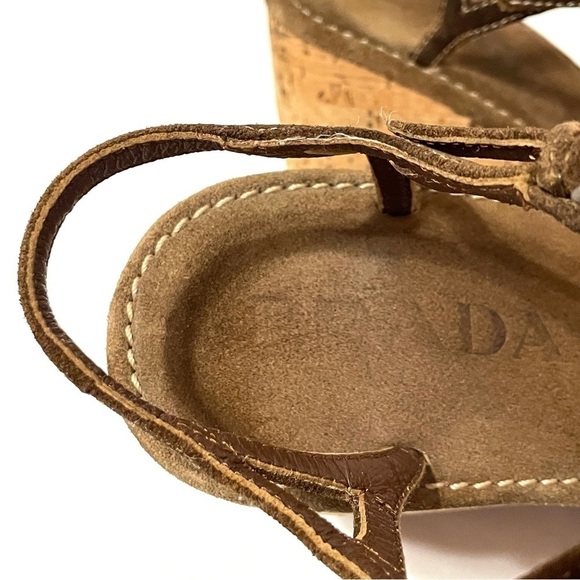 Prada cork wedge heels, authentic, size US 6, - Picture 11 of 16